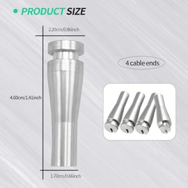 RGOAANC 4PCS Door Latch Cable Repair Kit, Latch Lock Cable Ends, 3 Standard Ends and 1 Locking Cam Ends Aluminum, Car Accessories Compatible with Ford F-150 F-250 F-350 E-Series Ranger Expedition