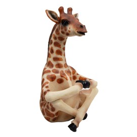 Ebros Gift Safari Adorable Giraffe Far Reach Salt and Pepper Shakers Holder Figurine with Glass Shakers Kitchen Dining Home Decor Sculpture Table Top Bar Centerpiece Figurine for Fans of Giraffes