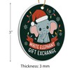 Whimsical Elephant Santa Hat Round Ceramic Ornament 3 inches for