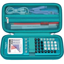 Elonbo Carrying Case for Texas Instruments TI-84 Plus CE/TI-84 Plus/TI-83 Plus/TI-83 Plus CE Color Graphing Calculator, Extra Mesh Pocket Fits Charging Cable Charger Manual, Green+Inside Green