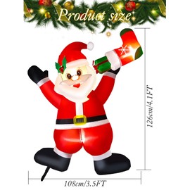 Lanstics Inflables de Navidad de 4 Pies Inflables de Papá Noel para Colgar Al Revés con Luces LED Integradas para Navidad Interiores y Exteriores Decoración del Hogar