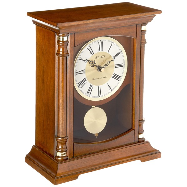 Seiko Baron Mantel Chime Clock,Brown