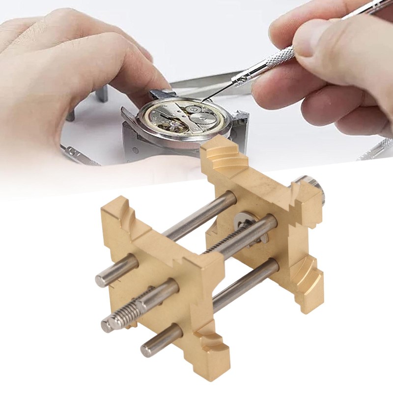 Watch Movement Holder Fixed Base Adjustable 4 Sided Watchmaker Clamp