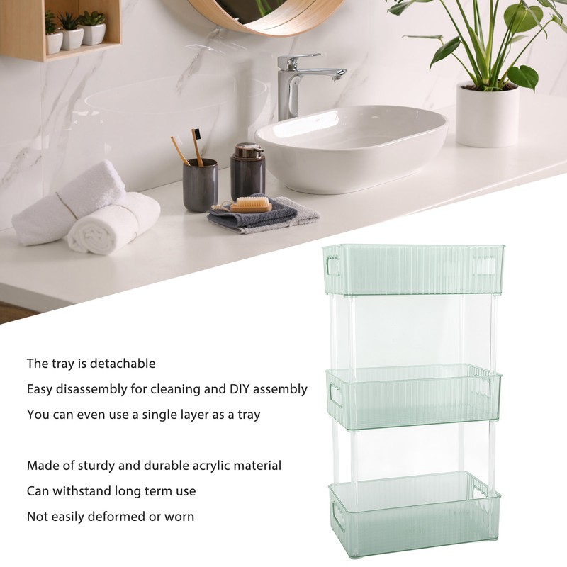 Acrylic Bathroom Storage Rack 3 Tiers Bathroom Counter Organizer Countertop