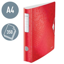 Leitz 180° Active WOW Quality Folder, A4, Slim, Rounded Spine, 6.5 cm Wide, Rubber Band Fastener, Lightweight Polyfoam, Plastic Folder, WOW Series, Blue, 11070026