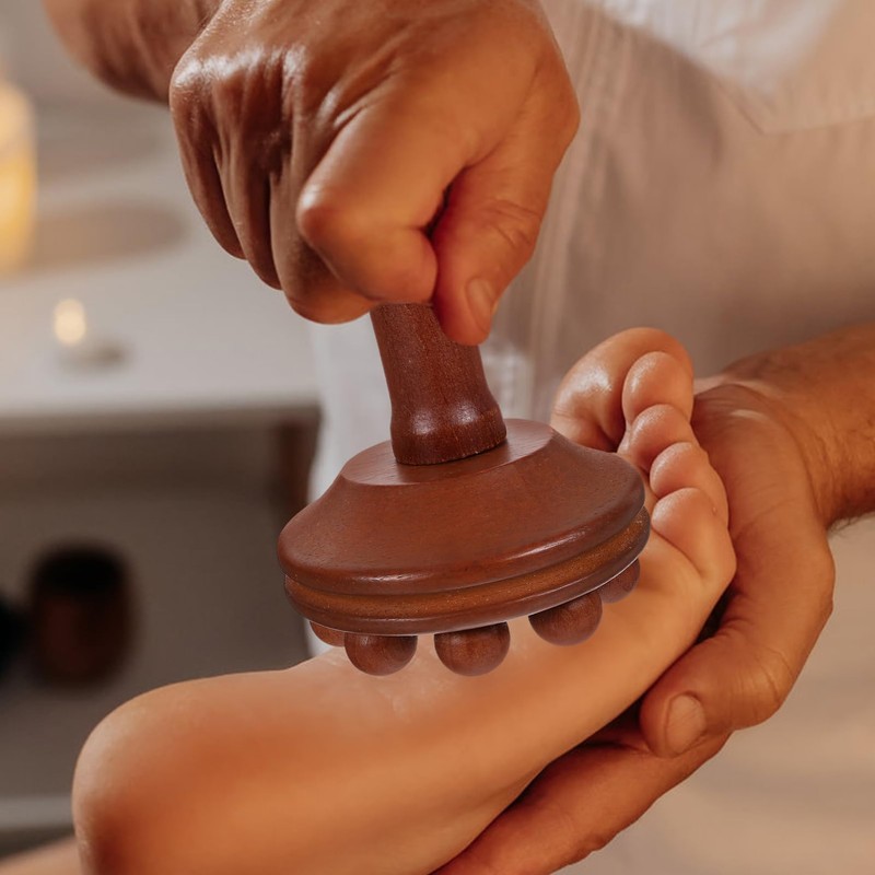 Healvian Muscle Massage Brush Wooden Body Brush for Full Body