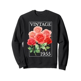 Vintage 1955 Rose Flower 70 Year Old 70th Birthday Women Sweatshirt