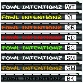 Gun Barrel Decals Fowl Itentionz Waterfowl Shotgun Sticker .75"x 11" White Vinyl Set of 3