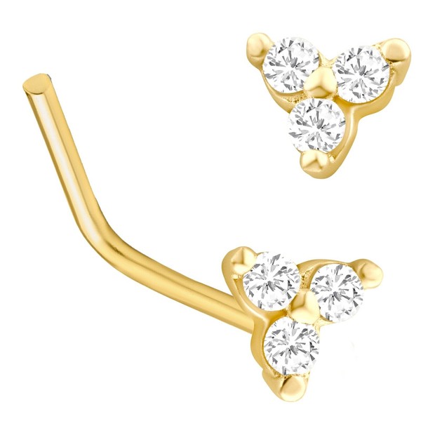 14k Yellow Gold 3 Stone 1mm SI1 Diamond Prong Setting