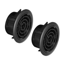 PATIKIL 5 Inch Round Air Vent Cover, 2 Pack Soffit Vents ABS Adjustable Ceiling Vent Covers Air Vent Louver for Bathroom Kitchen Living Room Ventilation System, Black