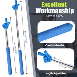 Bonsicoky 3 Pack Telescoping Teachers Pointer - Versatile Retractable Hand Pointers for Teaching and Presentations - Extendable to 21.7 Inches - Blue + Black + Pink