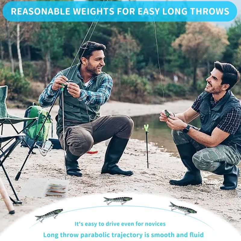 HYran Angelköder, 5 Stück Wobbler Hecht Köder, Barsch Köder, Angelköder