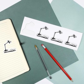 4 x Small 50mm 'Writers Desk Lamp' Permanent Sticker Decals for Cars/Windows/Bins/Walls etc (DW00111596)