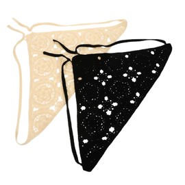 Ipetboom 2pcs Crochet Bandana Headband for Women Stylish Triangle Hair Scarf Hair Accessories for Fashionable Outfits