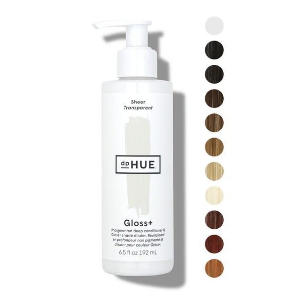 dpHUE Gloss+ - Sheer, 6.5 oz - Unpigmented Deep Conditioner & Gloss+ Shade Diluter - Add Shine to Natural or Color-Treated Hair - Gluten-Free, Vegan