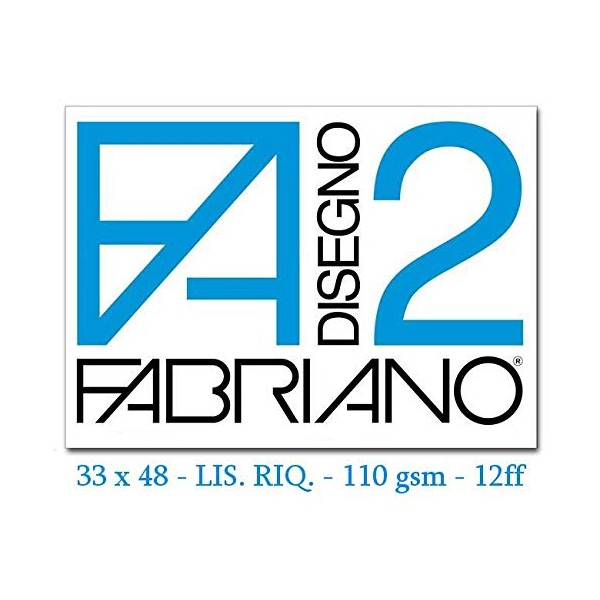 Fabriano F2 06201534 Sketchbook 33 x 48 cm, Smooth Squared Paper, 110 g/m2, 12 Sheets
