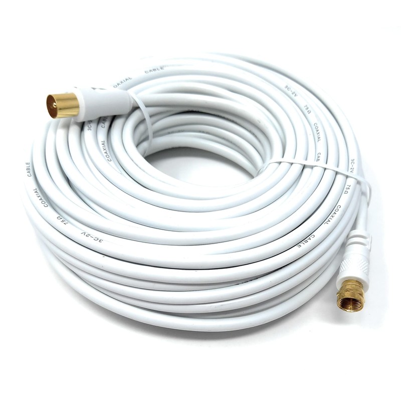 DRUT 20m RF TV Aerial Male to F Type Connector
