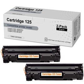 2 Pack Compatible 125 CRG125 Toner Cartridge Replacement for Canon LBP6030w LBP6000 MF3010 Printer Ink Cartridge [Black].