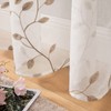 MIULEE 2 Panels Brown Leaves Embroidered Sheer Window Curtains Beautiful