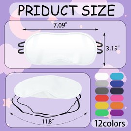 12 PCS Multicolor Eye Mask Sleepover Party Supplies, Slumber Party Favors for People Pajama Party Decorations Sleep Soft Shade Blindfold Eye Covering, Color The Bulk Game Stuff with 8 PCS Marker Pens