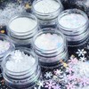 6 Boxes Winter Snowflake Nail Art Glitter Sequins 3D Holographic