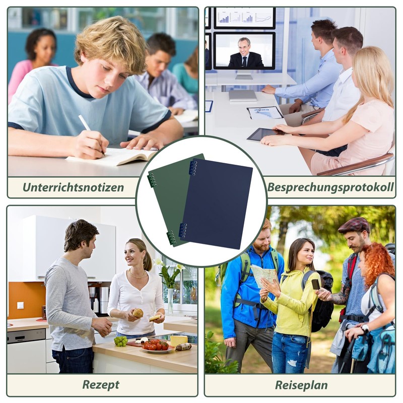 CALLYSONIC Pack of 2 College Notepad A4 Lined Ring Binder
