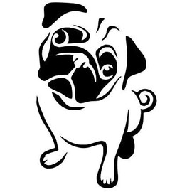 Sunset Graphics & Decals Cute Pug Dog Decal Vinyl Car Sticker | Cars Trucks Vans SUVs Windows Walls Cups Laptops | Black | 5.5 Inch | SGD000184