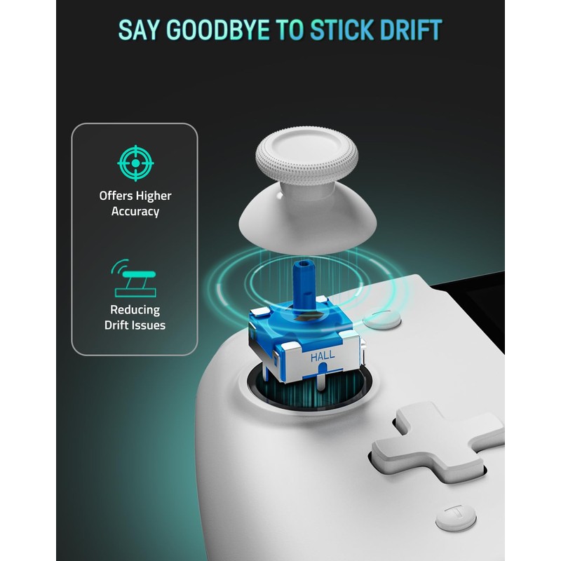 PALPOW Switch Handheld Controller for Switch/OLED Hall Controller, Ergonomic One-Piece