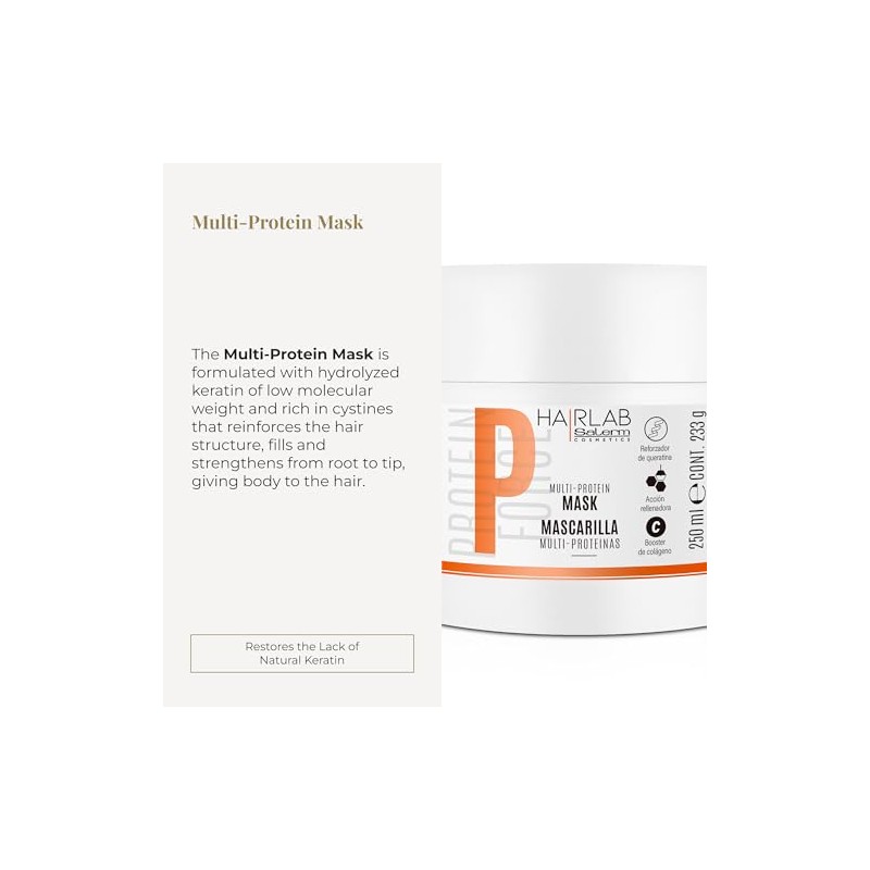 Salerm Hair Lab Multi-Protein Repair Hair Mask with Hydrolyzed Keratin,