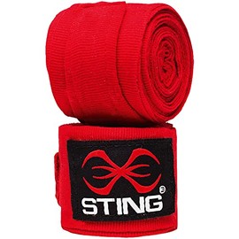 STING Olympics Sponsor - AIBA Approved Hand Wraps | for Professional Competition & Training [Red, 120in]