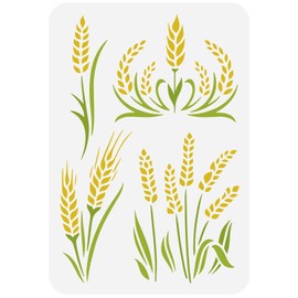 FINGERINSPIRE Wheat Ears Stencil 21 x 29.7 cm Ears Wheat Stencil Grain Ears Wheat Drawing Template Reusable Washable Painting Stencil for Home Wall Floor Door Furniture Tiles Decoration