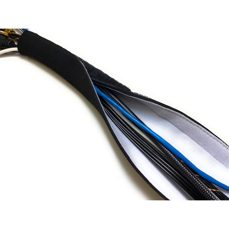 10cm Wide Cable Management Sleeve, Flexible Neoprene Cable Tidy Tube