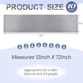 Teruntrue 10 Pack Grey Table Runners 12x72 Inch Satin Table Runner for Rectangle Round Tables, Grey Table Runner for Weddings, Birthday Banquets, Engagements, Party Decoration