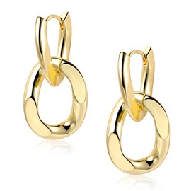 ALEXCRAFT Earrings Silver 925 Hanging Square Hoop Earrings with Pendant for Women Gift for Women Girlfriend Mum Girls