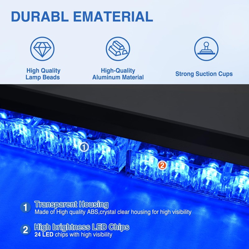 Nilight 24LED Emergency Strobe Traffic Advisor Light Bar 2 in