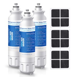 GOLDEN ICEPURE RWF3500A Replacement for LG LT800P, Kenmore 469490, ADQ73613401, LSXS26366D, LUPXS3186N, LSXS26366S Refrigerator Water filter and Air Filter LT120F, FL-RF20, R-9490, DWF-35 Combo 3Pack