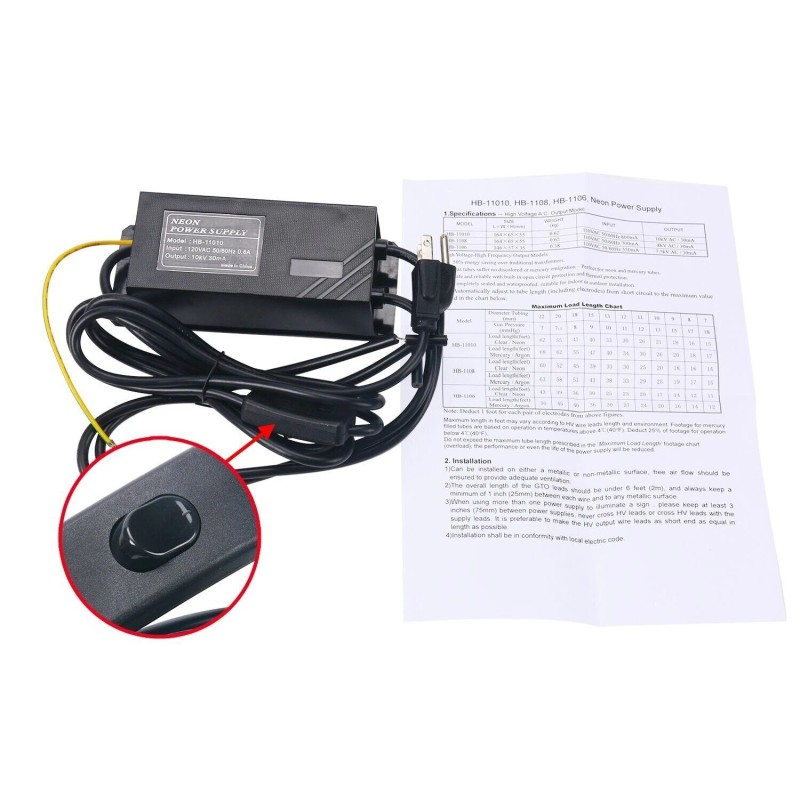 Yaeccc 10KV Neon Sign Transformer Sign Power Supply Electronic Neon