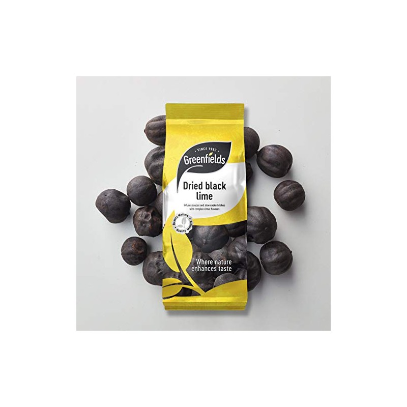 Greenfields Dried Black Lime 55g, Premium Quality Whole Dried Lime,