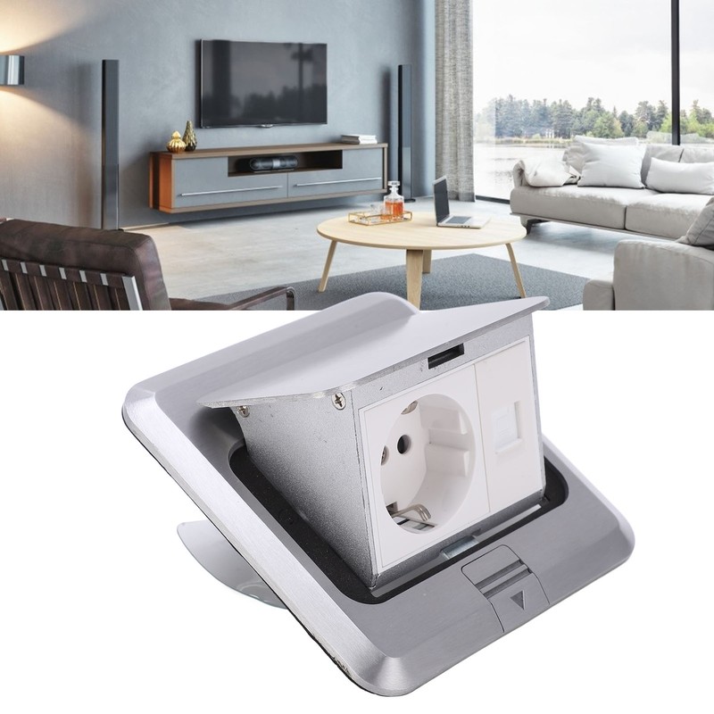 Floor Socket Waterproof Good Sealing Embedded Safe Practical Silver Bounce