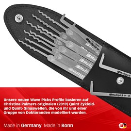 MULTIPICK Elite 12 Professional Lock Pick Set - [12 Pieces | 0.6 mm] Made in Germany - Lock Pick Tool, Lock Picks with Tensioner - Lock Picking - Pick Set - Lock Picking Kit