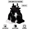 Cowhide Coaster Set of 6 pcs Natural Cowhide Drink Coasters
