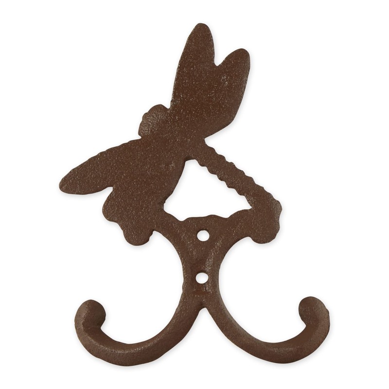 DII Cast Iron Collection Decorative Wall Hook Set, Dragonfly, 2