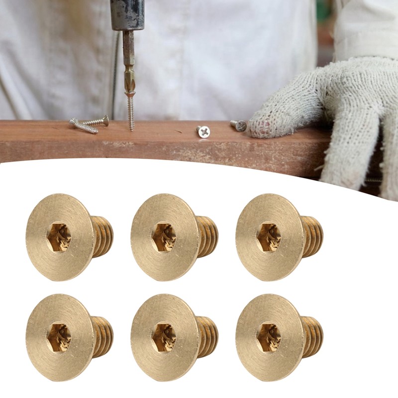 50Pcs Countersunk Hex Socket Screws Pure Copper Flat Head Hardware