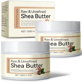 QJCWXIAOX Paquete De 2 Mantecas De Karité Crudas Y Sin Refinar Para Cuerpo, Rostro Y Cabello. Manteca De Karité Pura Con Vitaminas A, E Y F. Hidratación Duradera Para Piel Seca. Cuidado Capilar.