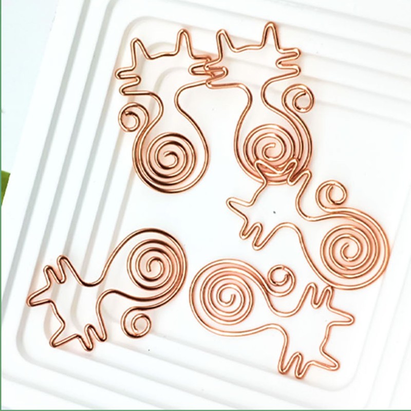 100Pcs Cute Paper Clips Rose Gold Cat Shape Anti Slip