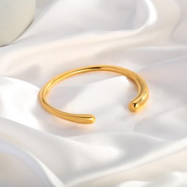LILIE&WHITE Gold Cuff Bracelet for Women Adjustable Chunky Bangle Trendy Bracelets for Women Gold Arm Cuff Bangle for Women Adjustable Open Cuff Bracelet for Women