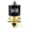 BACOENG DC12V 3/8" Brass Electric Solenoid Valve Water Gas NC(1/4"