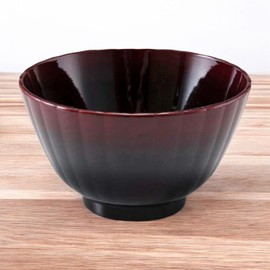 J-kitchens 6-188-12 Miso Soup Bowl, 5.2 inches (133 mm), Flower, Your Favorite Bowl, Vermilion Blur, Made in Japan