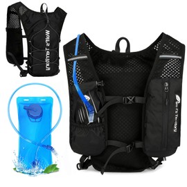 Exquilnova Running Vest with Water Bottle, Waterproof Hydration Backpack Running for Men and Women, Ultralight, 2000 ml Water Bottle