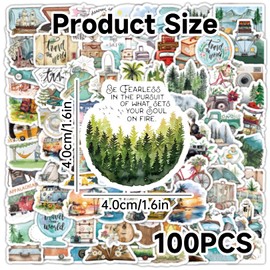 Pack of 100 Suitcase Stickers, Holiday Stickers, Travel, Scrapbook, Cool for Suitcase Stickers, Travel, Summer Travel, Waterproof Camping Laptop, Car Stickers, for Skateboard